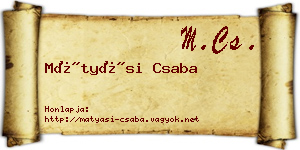 Mátyási Csaba névjegykártya